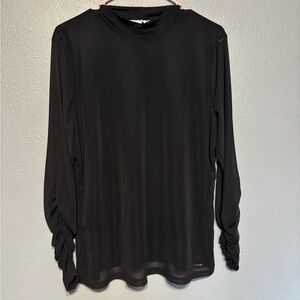 Nine West Black V-Neck Long Sleeve Top